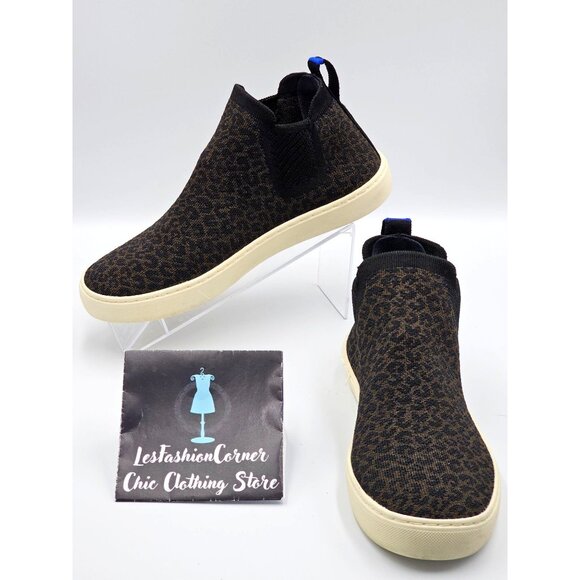 Rothy's Shoes - Rothy's Womens Black Brown Leopard Shoes The Chelsea In Espresso  Sz 8.5 2371